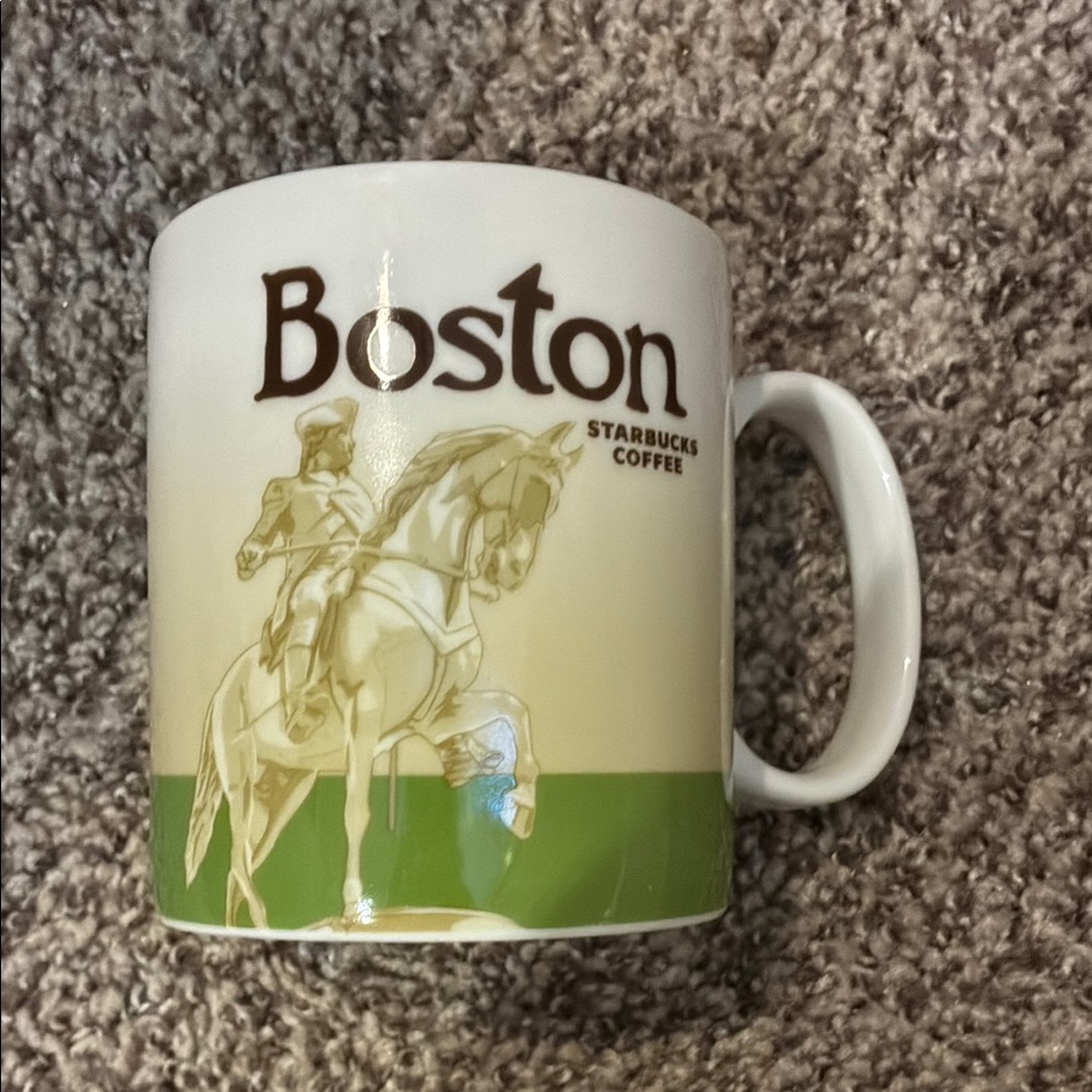 Starbucks White and Green Collector Mug Boston Edition